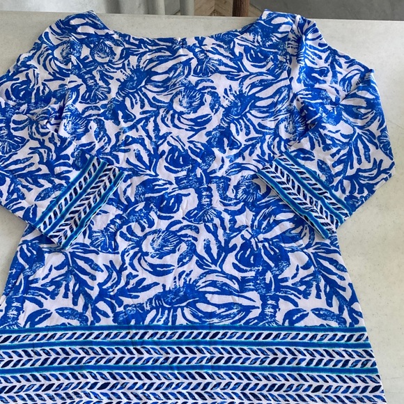 Lilly Pulitzer Tops - Lilly Pulitzer Blue and White Cotton Blend Tunic